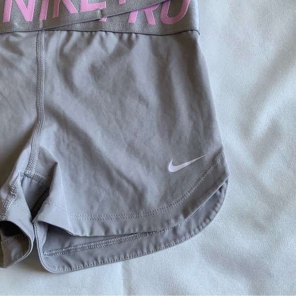Nike Women's Gray and Pink Athletic Shorts - Picture 5 of 9